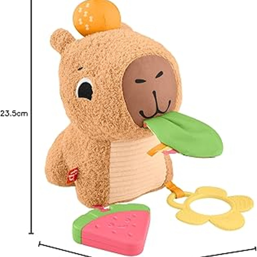 Fisher-Price Snuggly Snacky Capybara Plush, Big, Baby Sensory Toy