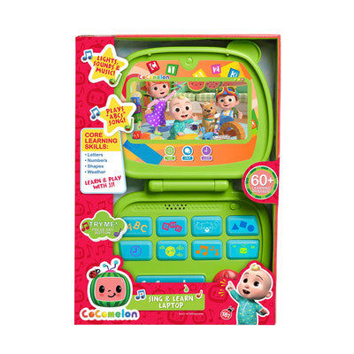 Just Play CoComelon Sing and Learn Laptop, 9.25" Interactive Toy