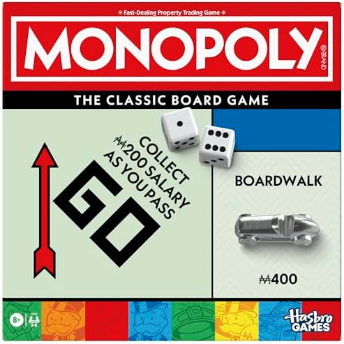 Monopoly Classic Board Game with Storage Tray