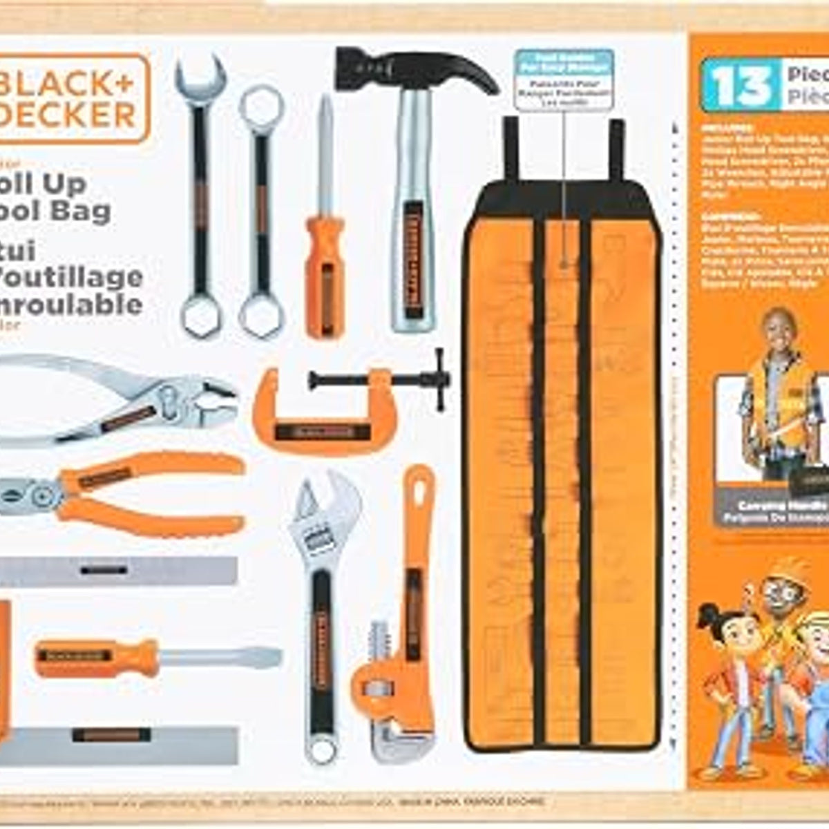 Black + Decker Kids 13-Piece Tool Set, Medium Pack of 1