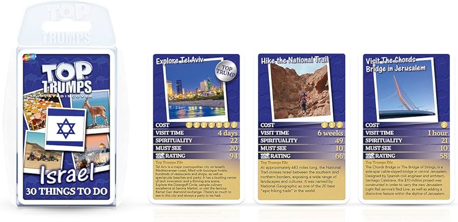 Top Trumps Israel 30 Things to Do Card Game
