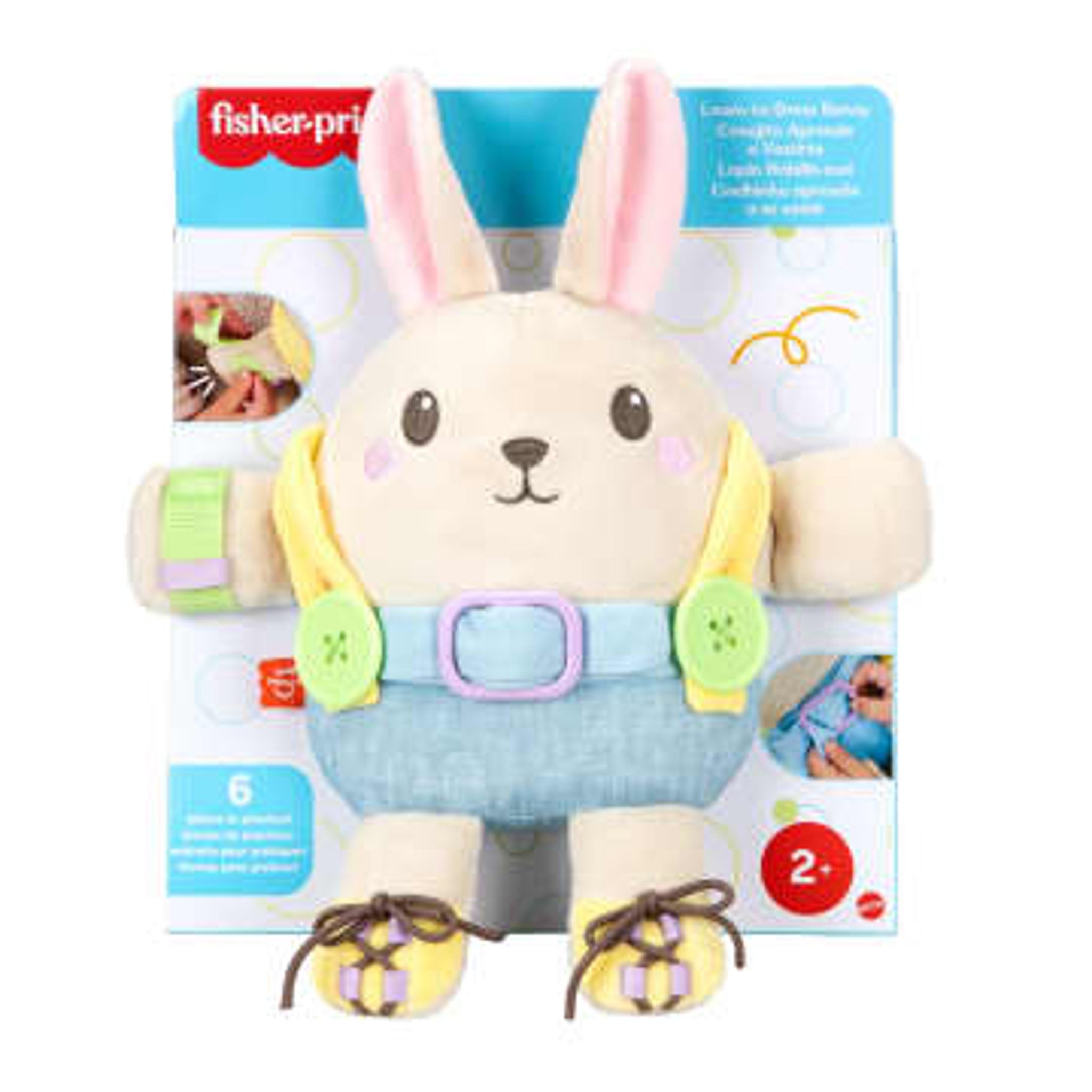 Fisher-Price Learn to Dress Bunny Plush for Toddlers
