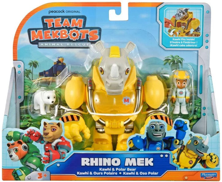 Team Mekbots Animal Rescue Rhino Mek with Kawhi Playmates Toys