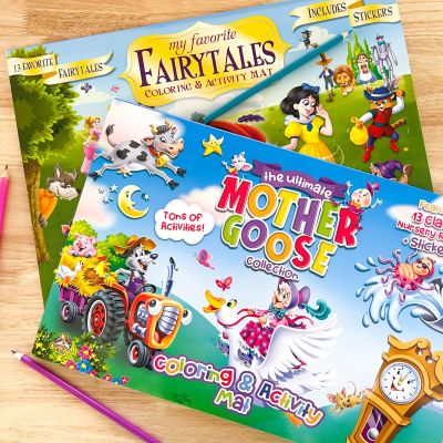 CrownJewlz Kidz Fairytales Coloring Activity Mat, 32 Pages