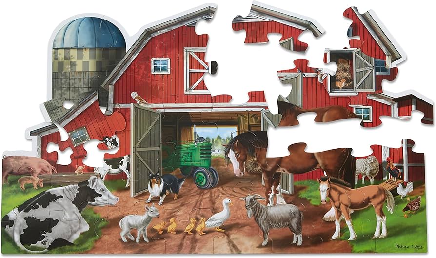 Melissa & Doug Busy Barn 32-Piece Large Floor Puzzle