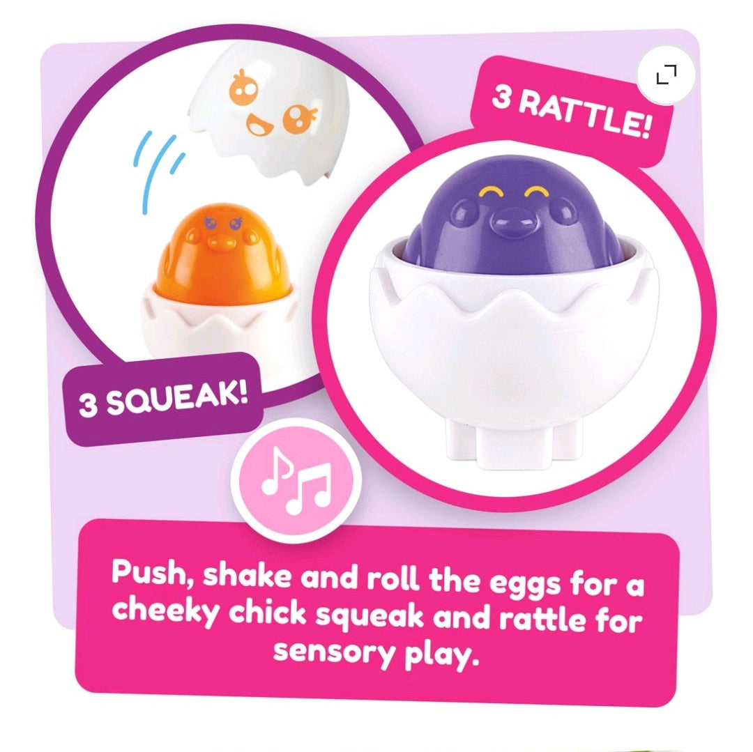 TOMY TOOMIES Hide & Squeak Eggs, Sorting & Matching