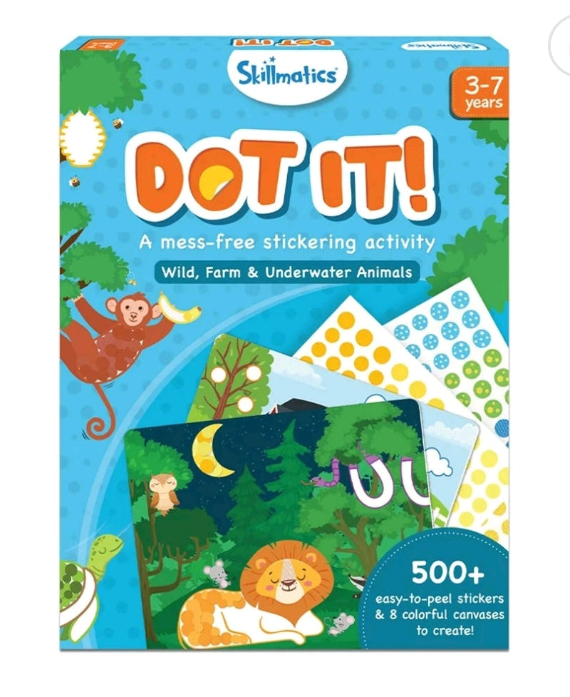 Skillmatics Dot It Sticker Art: Animals, 500+ Stickers, Craft Kit