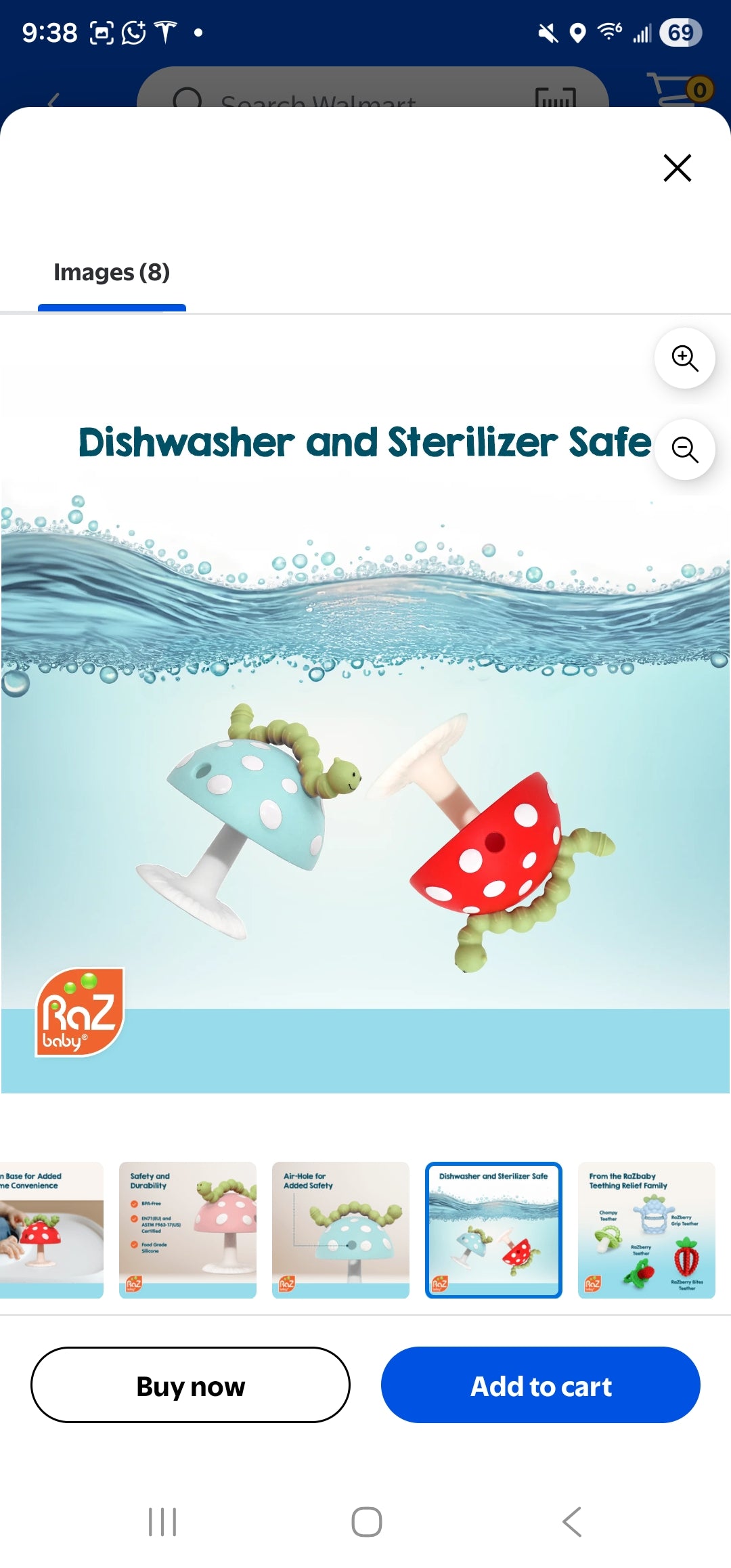 RazBaby Kids Mushroom Baby Teether