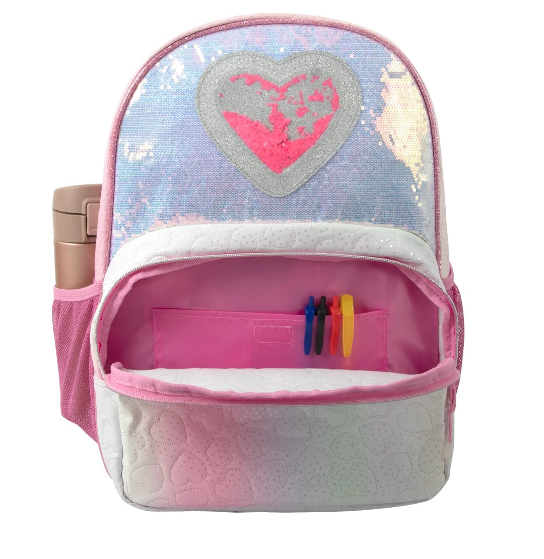 Pastel Sequin Heart Backpack Madison and Dakota
