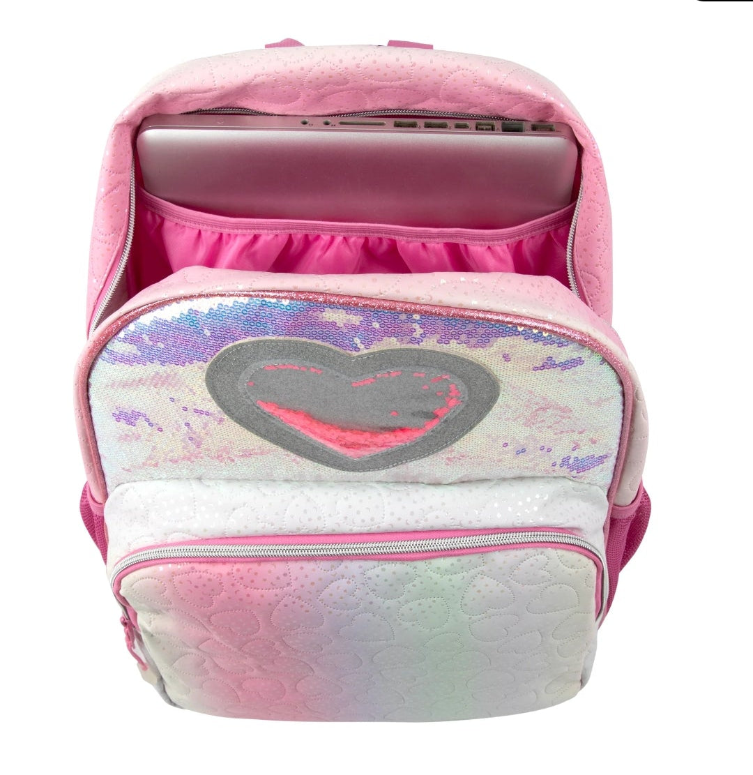 Pastel Sequin Heart Backpack Madison and Dakota
