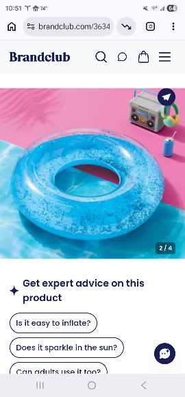Inflatable Glitter Swim Tube
