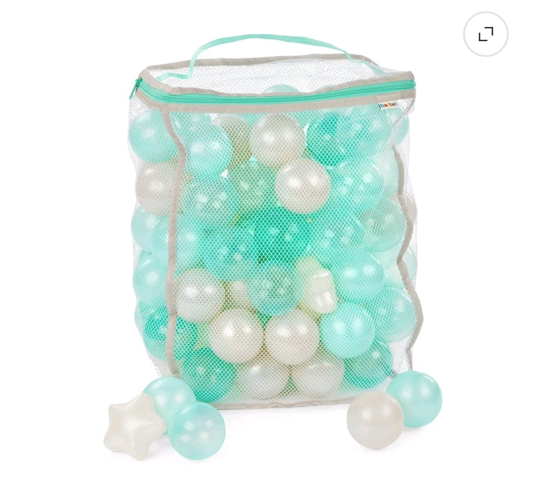 Battat Neutral Play Balls - 100 balls plus mesh storage bag